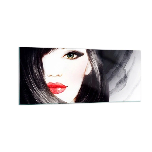 Tablou pe sticlă - Privirea de safir - 100x40 cm