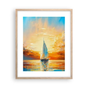 Poster în ramă de stejar deschis - Navigare prin aur - 40x50 cm