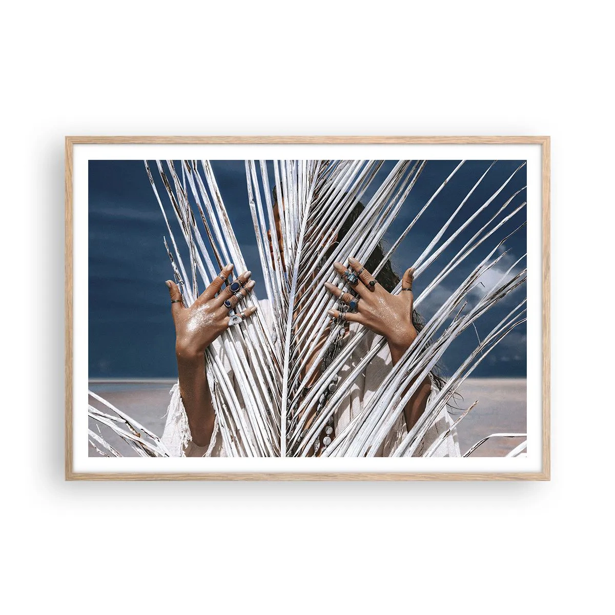 Poster în ramă de stejar deschis - Prietena șamanului? - 100x70 cm