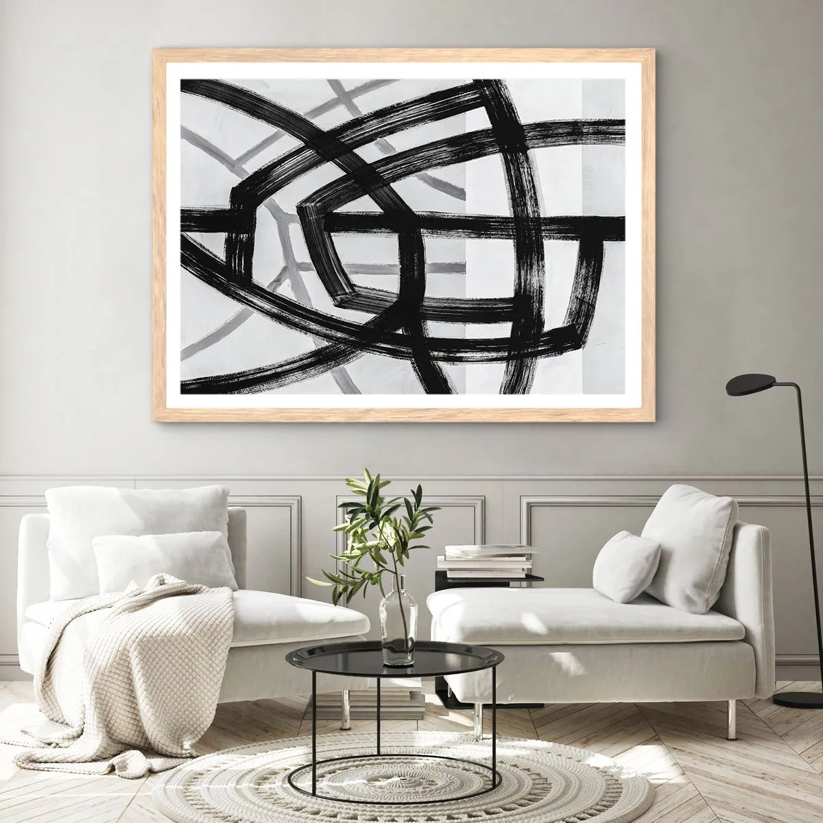 Poster în ramă de stejar deschis - Construind adâncimea - 40x30 cm