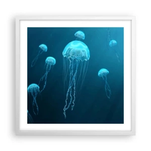 Poster în ramă albă - Dansul oceanic - 50x50 cm