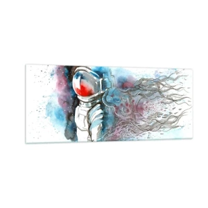 Tablou pe sticlă - Singur cu cosmosul - 100x40 cm