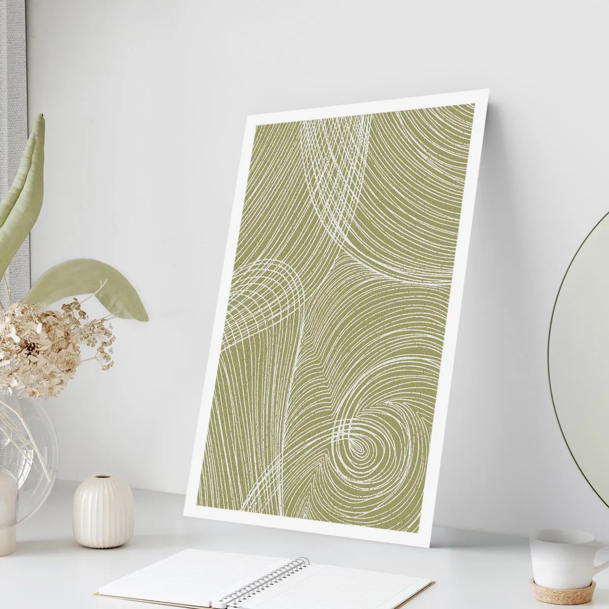 Poster - Abstracție complicată în alb - 70x100 cm