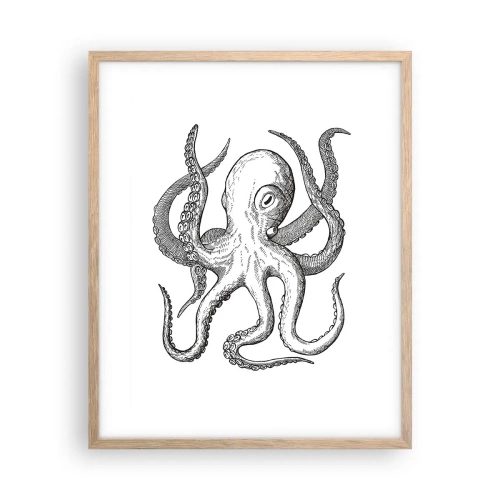 Poster în ramă de stejar deschis - Dansând cu valurile - 40x50 cm