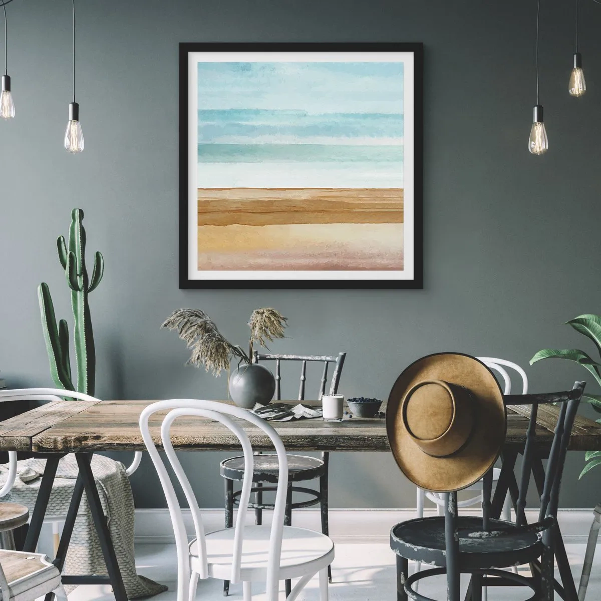 Poster în ramă neagră - Serenitate - 60x60 cm