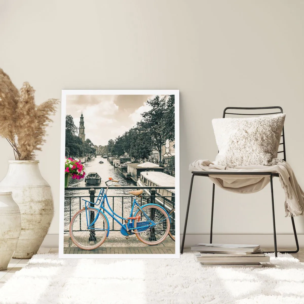 Poster - Culorile unui canal din Amsterdam - 70x100 cm