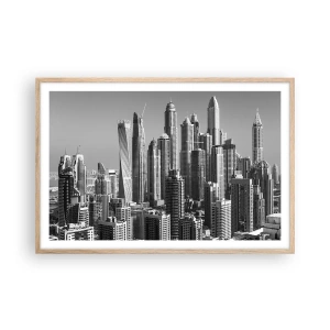 Poster în ramă de stejar deschis - Orașul de deasupra deșertului - 91x61 cm