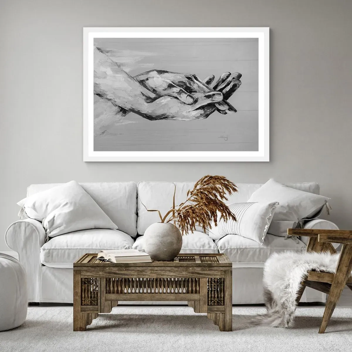 Poster în ramă albă - Începutul... - 70x50 cm