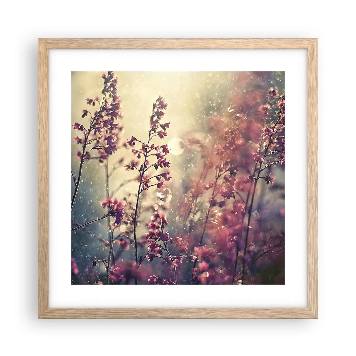 Poster în ramă de stejar deschis - Grădina secretă - 40x40 cm