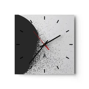 Ceas de perete - Ceas pe sticlă - Mișcarea particulelor - 40x40 cm