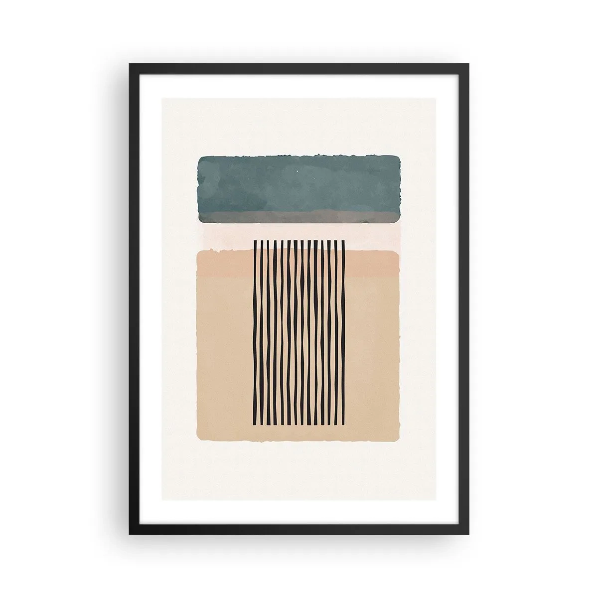 Poster în ramă neagră - Figuri geometrice abstracte în culori subtile - 50x70cm - Totul este în regulă - Decorațiune modernă pentru perete pentru living și dormitor ARTTOR