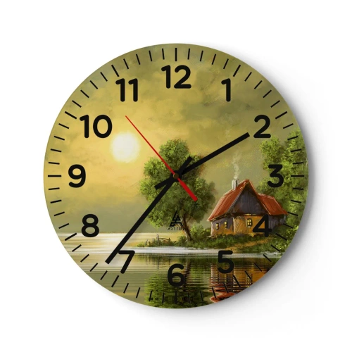 Ceas de perete - Ceas pe sticlă - Frumos, ca dintr-o imagine - 40x40 cm