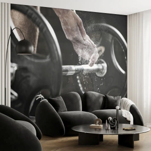 Tapet Premium Canvas - Provocare acceptată! - Sport, Sală de gimnastică, Ridicare de greutăți - 350x256 cm