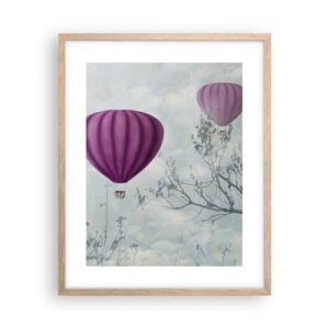 Poster în ramă de stejar deschis - Ca niște nave pe cer - 40x50 cm