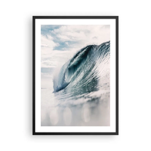 Poster în ramă neagră - Un val oceanic puternic surprins în mișcare - 50x70cm - Summitul apei - Decorațiune modernă pentru perete pentru living și dormitor ARTTOR
