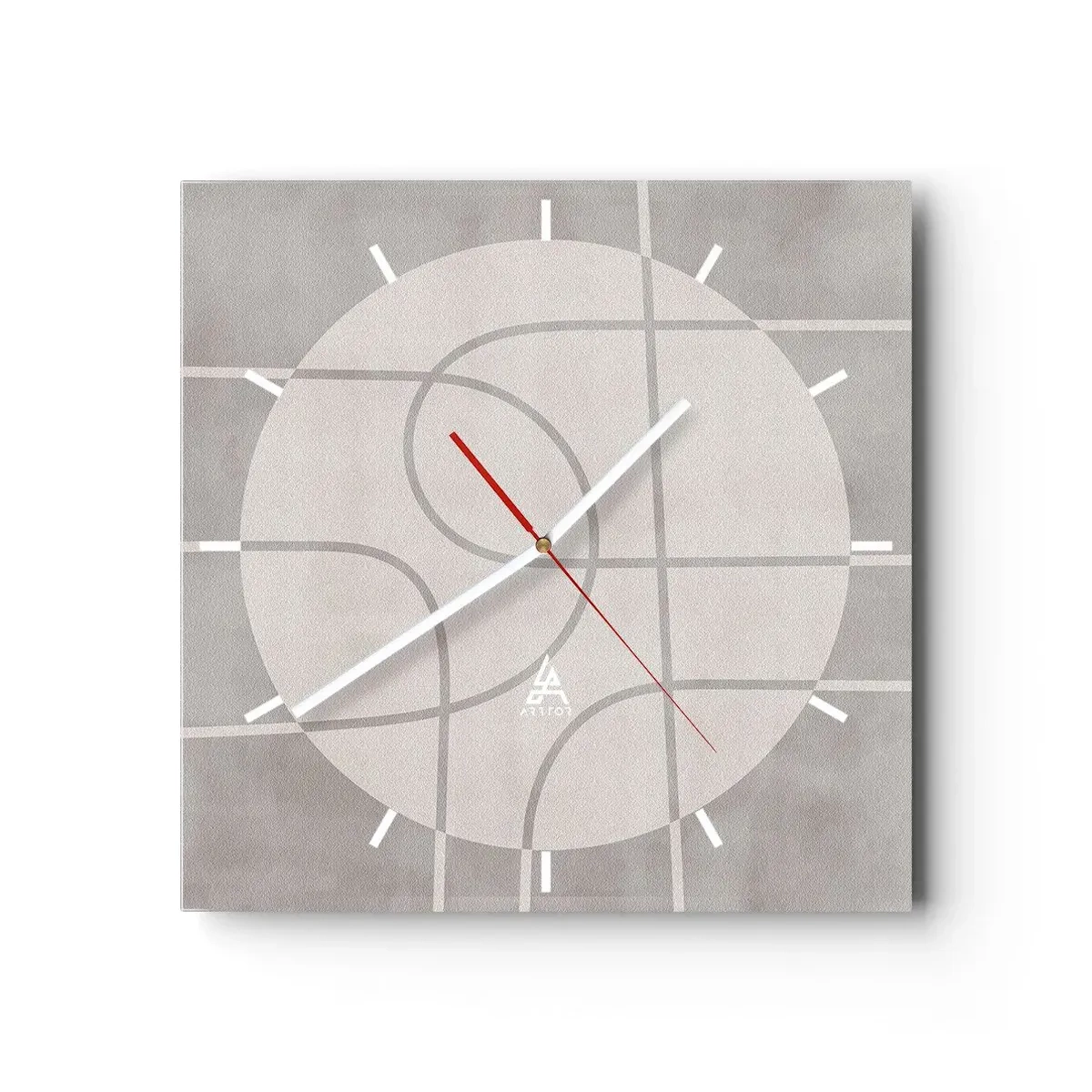 Ceas de perete - Ceas pe sticlă - Circular și drept înainte - 40x40 cm