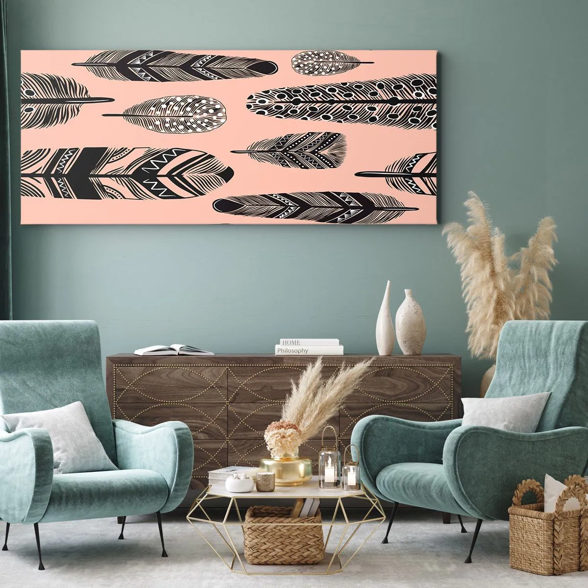 Tablou pe pânză - Colecție indiană - 90x30 cm