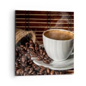 Tablou pe pânză - Negru de cărbune, transparență de chihlimbar - 70x70 cm