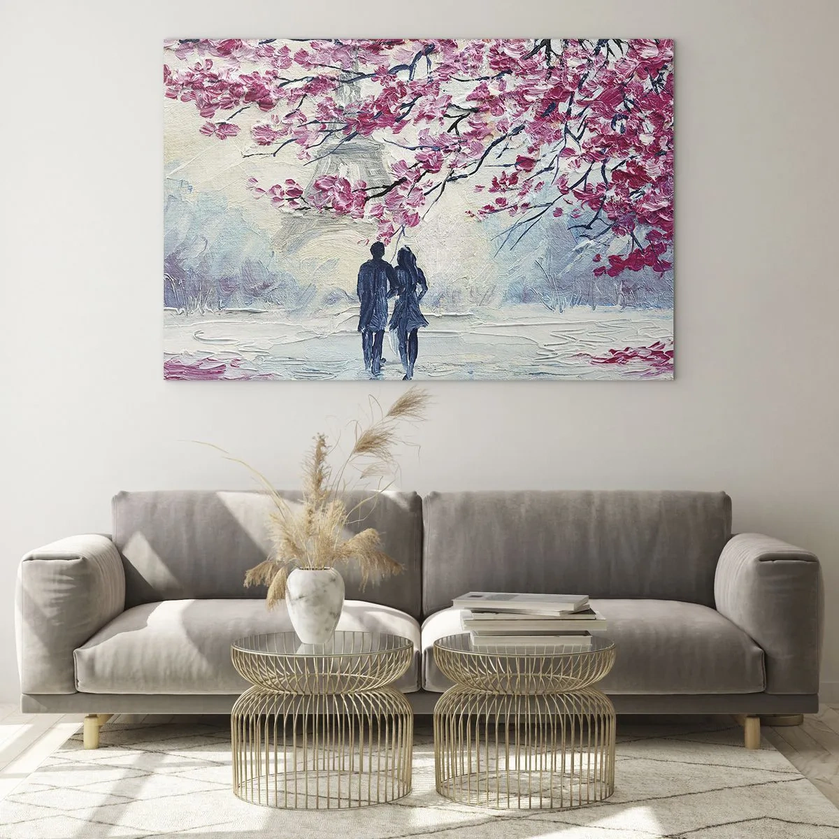 Tablou pe sticlă - Plimbare romantică - 120x80 cm