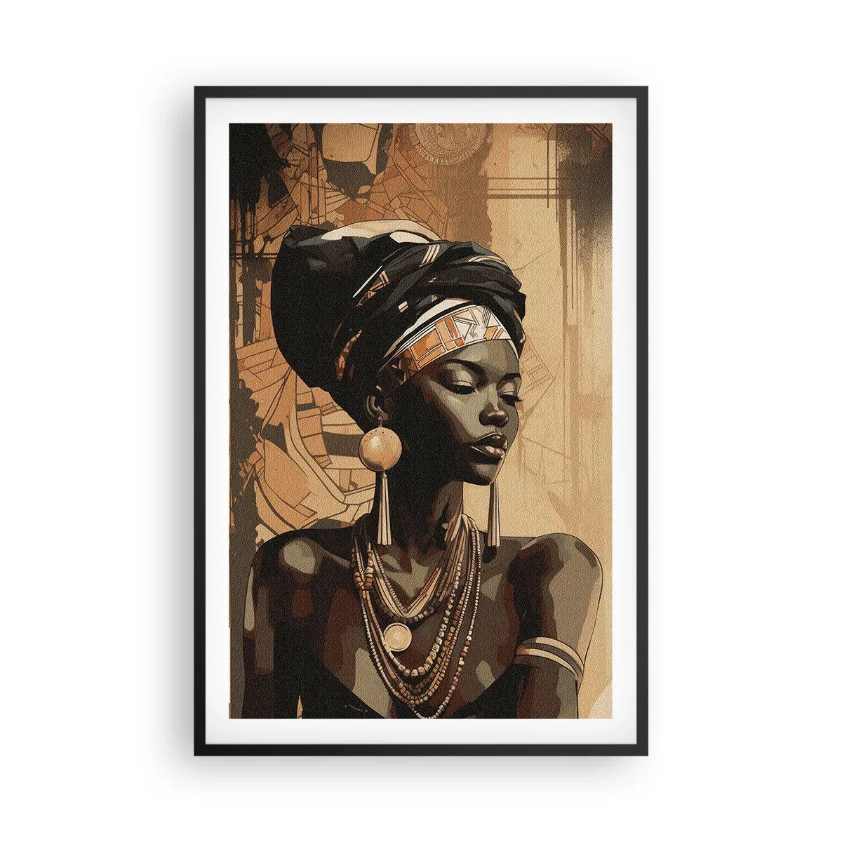 Poster în ramă neagră - Maiestatea africană - 61x91 cm