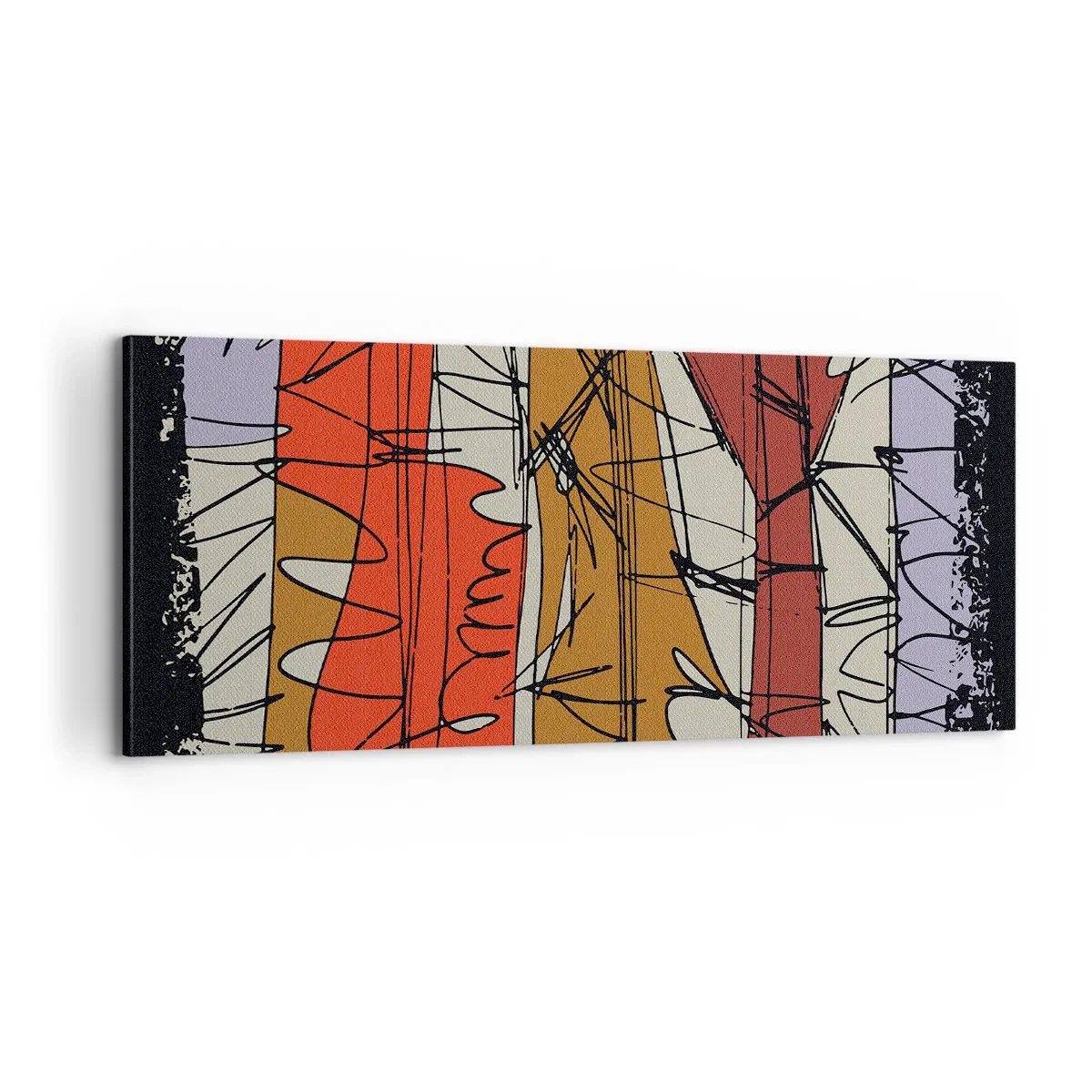 Tablou pe pânză - Compoziție spontană - 100x40 cm