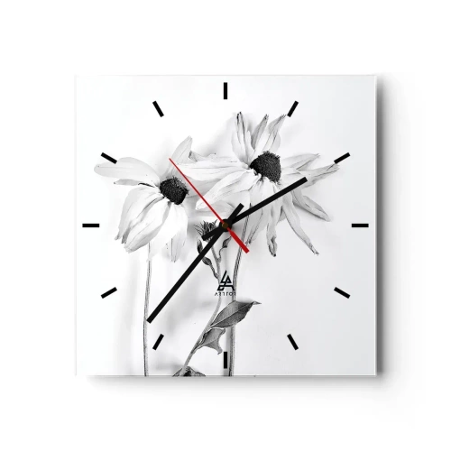 Ceas de perete - Ceas pe sticlă - Nimeni nu vrea să fie singur - 30x30 cm