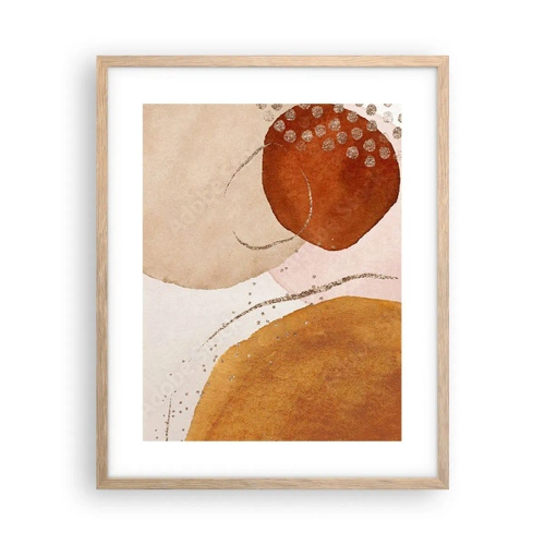 Poster în ramă de stejar deschis - Rotunjime și mișcare - 40x50 cm
