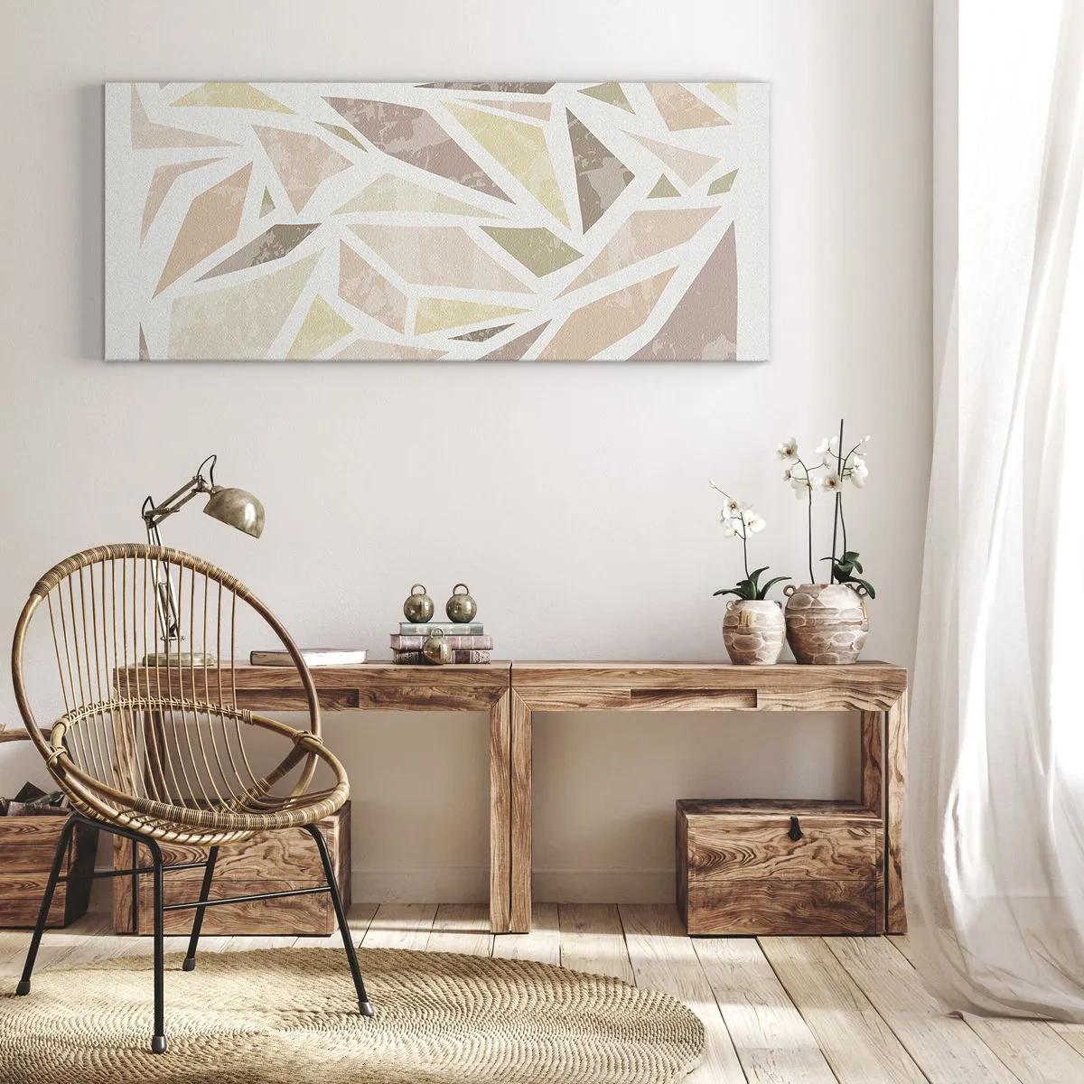 Tablou pe pânză - Compoziție de vitralii - 160x50 cm