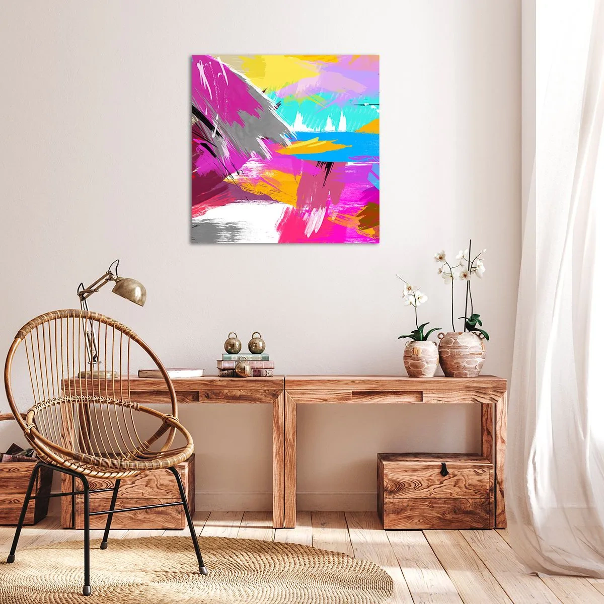 Tablou pe pânză - Mâzgălituri cu pensula - 60x60 cm