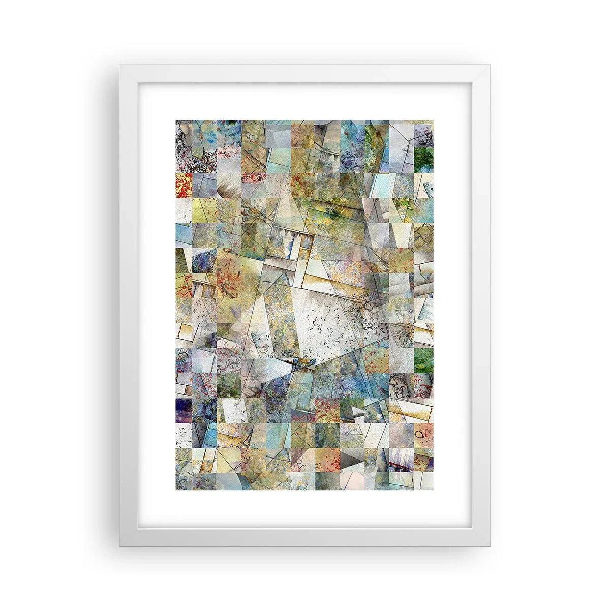 Poster în ramă albă - Remaniere geometrică - 30x40 cm