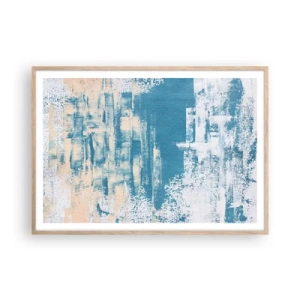 Poster în ramă de stejar deschis - Prin ţurţur de gheață - 100x70 cm