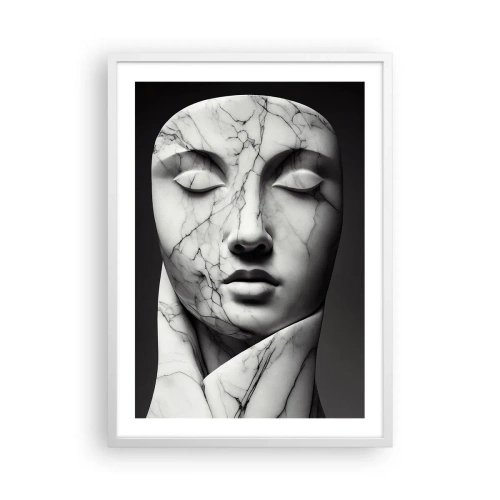 Poster în ramă albă - Forme de marmură - 50x70 cm