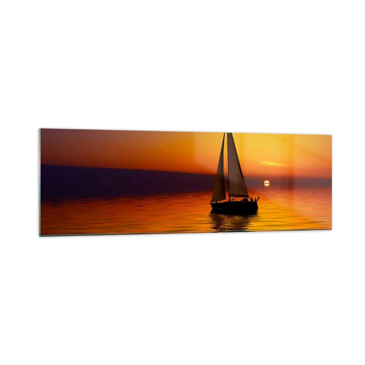 Tablou pe sticlă - Ce liniște e aici la amurg... - 160x50 cm