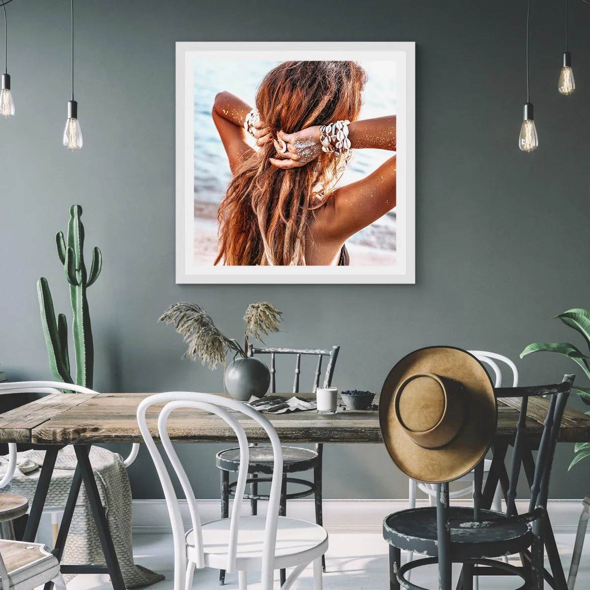 Poster în ramă albă - Sora apei și a soarelui - 60x60 cm