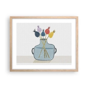 Poster în ramă de stejar deschis - Paparune sau maci? - 50x40 cm