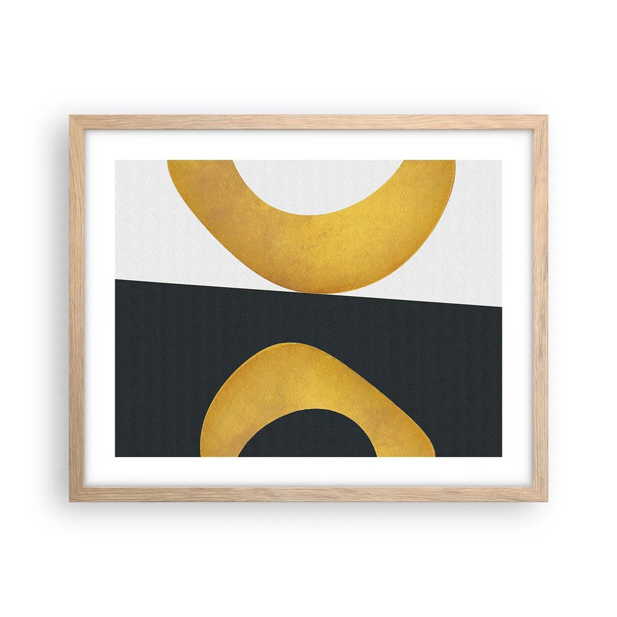 Poster în ramă de stejar deschis - În primul rând: aurul - 50x40 cm
