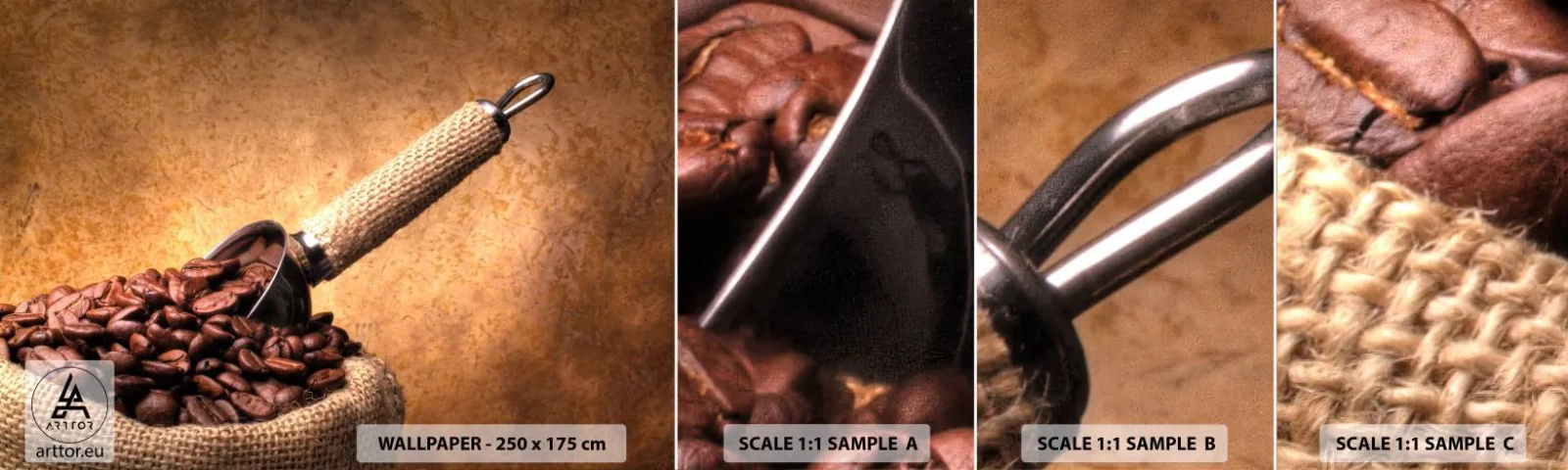 Mostră de Tapet Standard Eco - La sursa gustului - Gastronomie, Cafea, Aromă - 100x30 cm