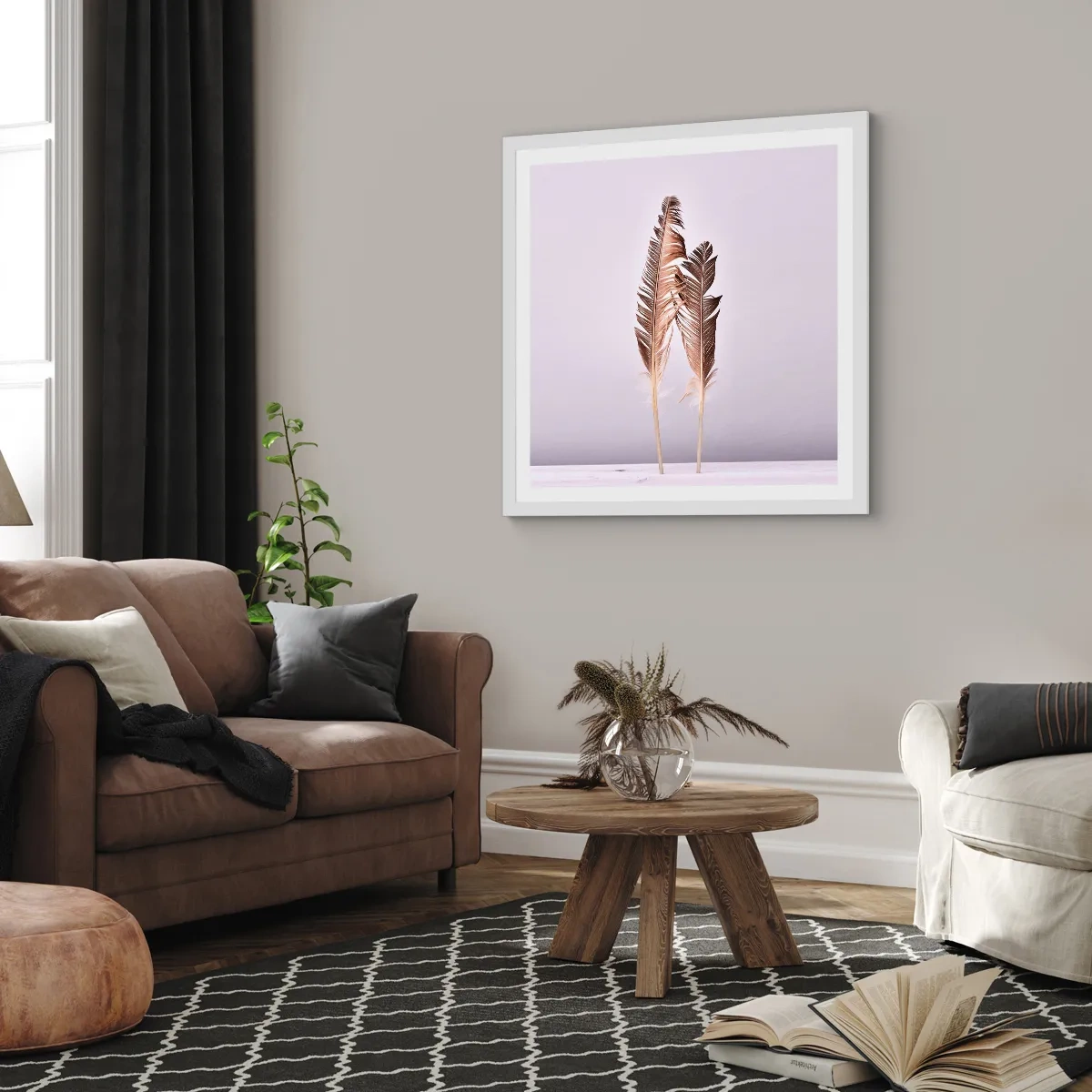 Poster în ramă albă - Împotriva neantului - 60x60 cm