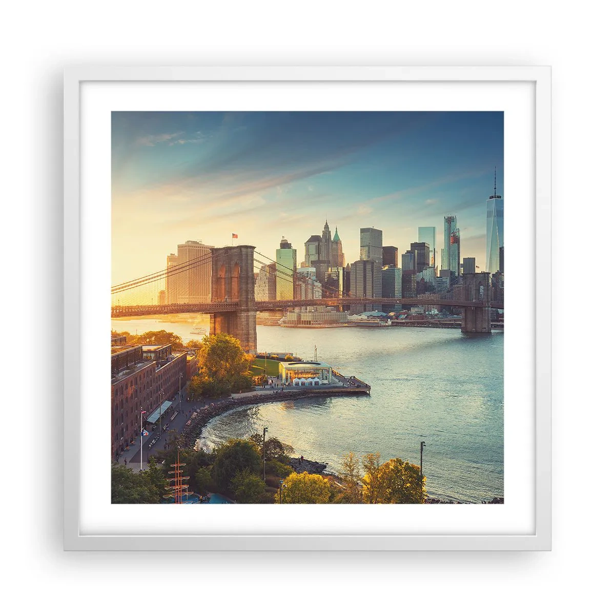 Poster în ramă albă - Zorii metropolitani - 50x50 cm