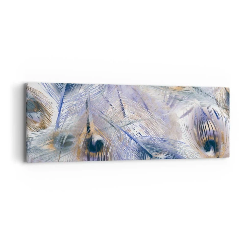 Tablou pe pânză - Compoziția penelor de păun - 90x30 cm