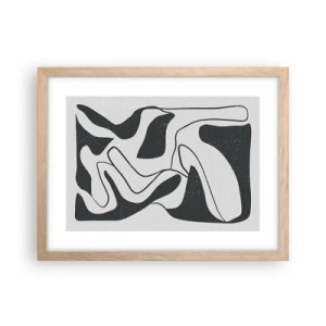 Poster în ramă de stejar deschis - Distracție abstractă în labirint - 40x30 cm