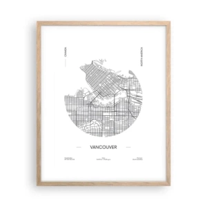 Poster în ramă de stejar deschis - Anatomia Vacouverului - 40x50 cm