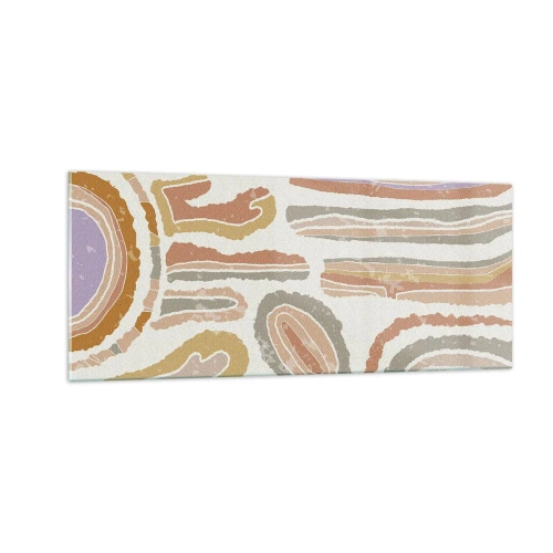 Tablou pe sticlă - Secțiuni colorate - 100x40 cm