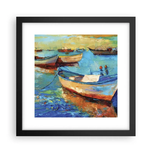 Poster în ramă neagră - Într-un golf de aur - 30x30 cm