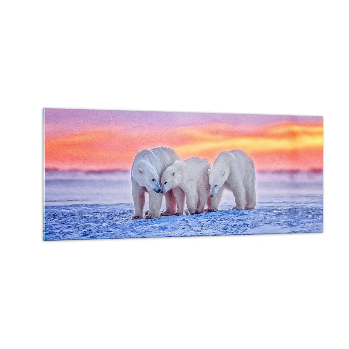 Tablou pe sticlă - Căldura familiei este suficientă - 100x40 cm