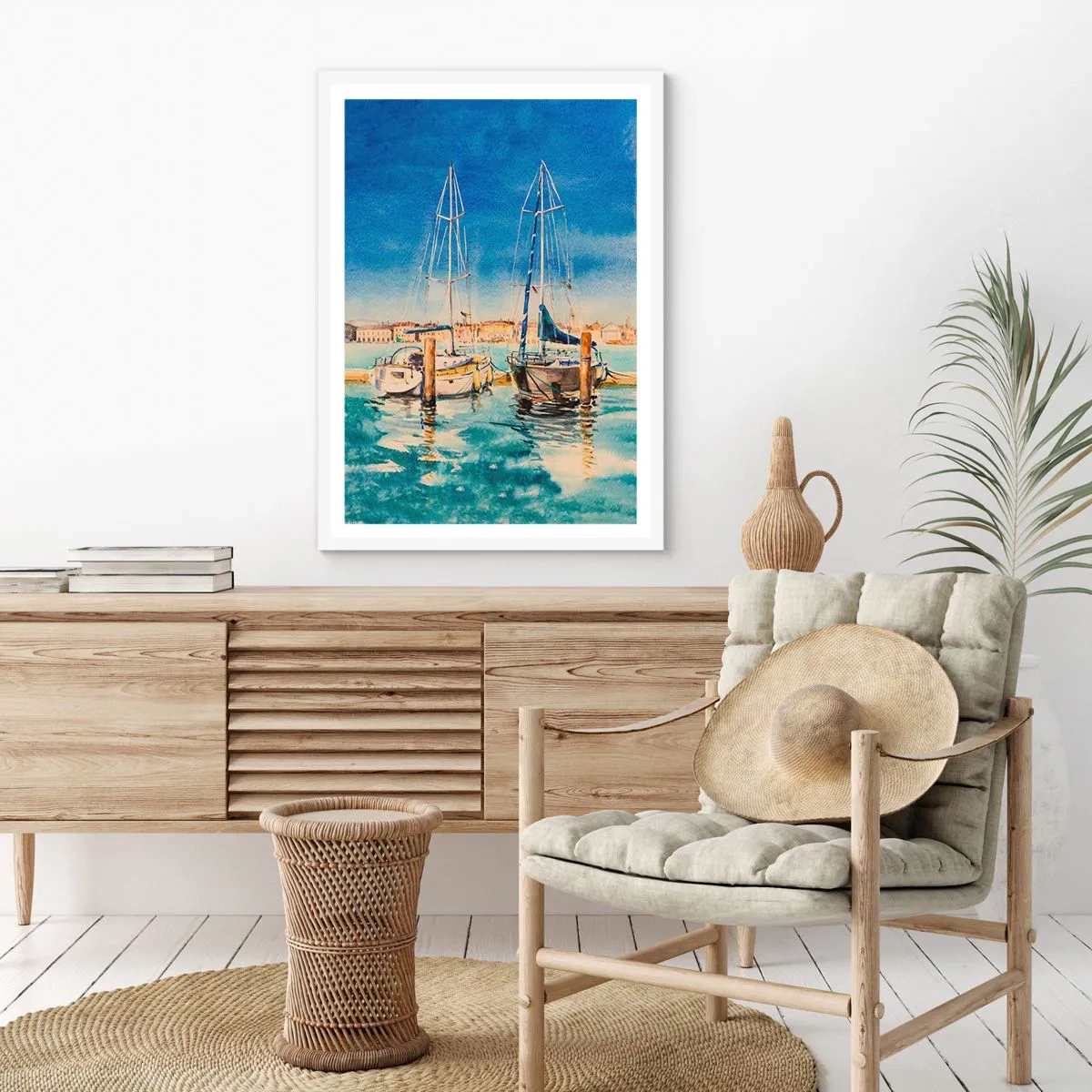 Poster în ramă albă - Laguna însorită - 61x91 cm