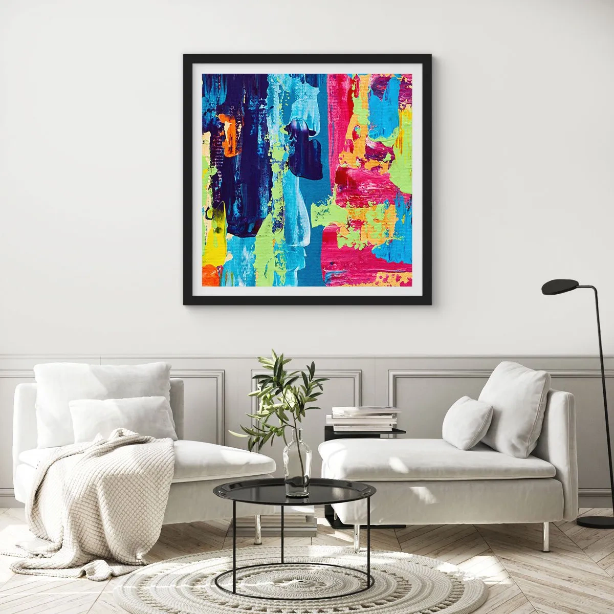 Poster în ramă neagră - Viața este frumoasă! - 30x30 cm