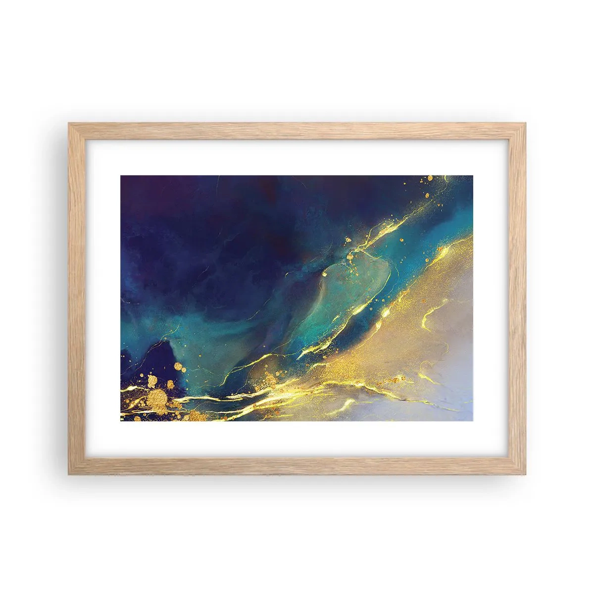 Poster în ramă de stejar deschis - Baltă de aur - 40x30 cm