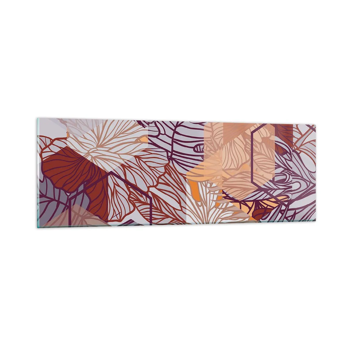 Tablou pe sticlă - Relația imposibilă dintre geometrie și natură - 90x30 cm