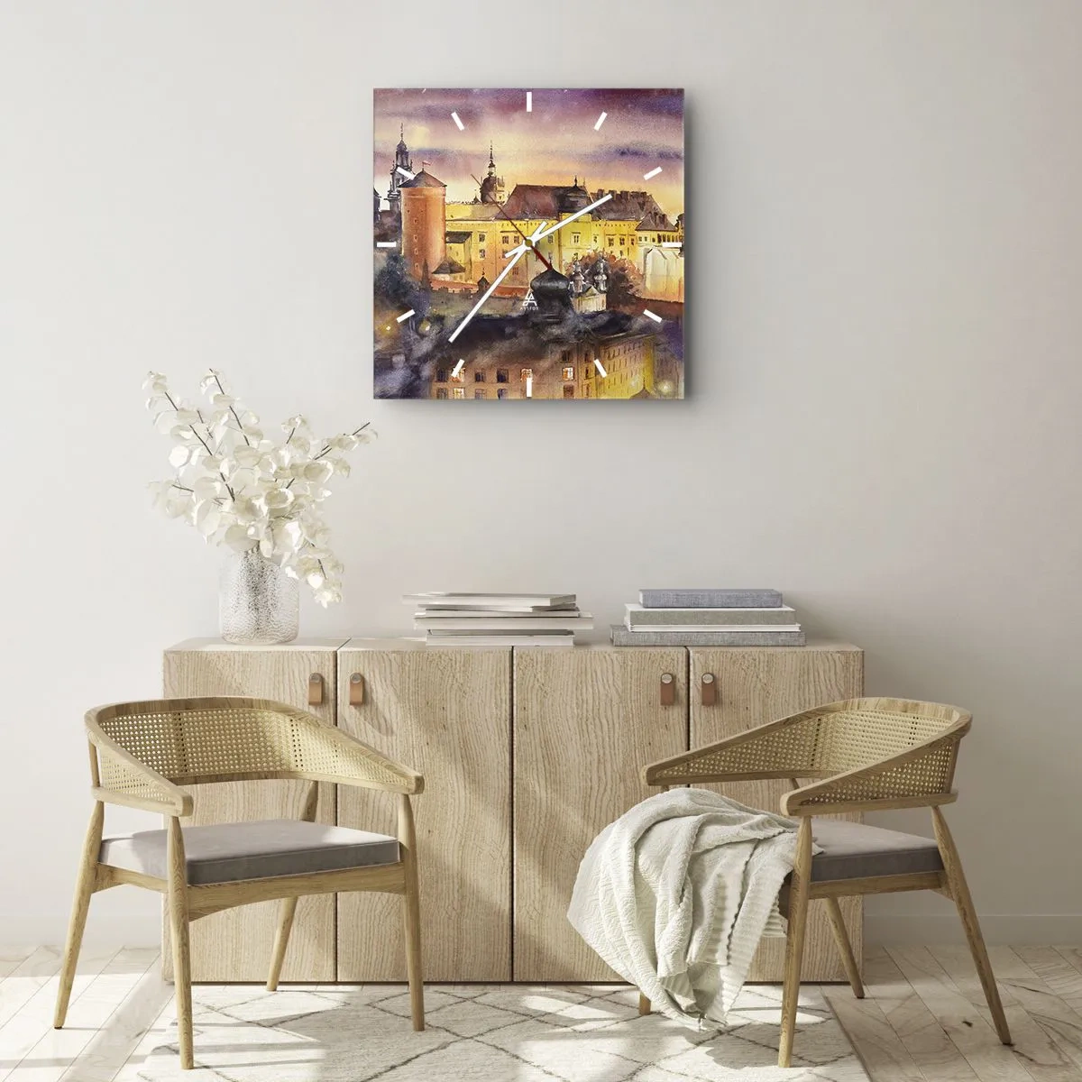 Ceas de perete - Ceas pe sticlă - Poveste și basm - 40x40 cm